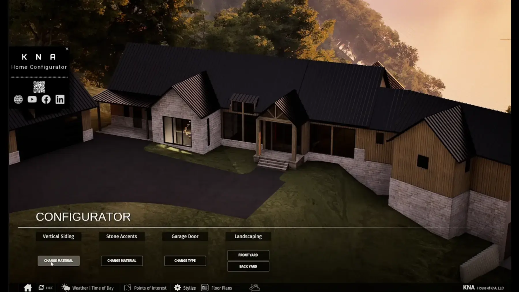 Interactive lake house configurator interface